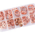 200pcs Copper Washers Sealing Crush Drain Plug Washer Assortment Kit Metric M5 M6 M8 M10 M12 M14 (Copper)...