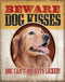 Wild Wings Tin Sign - Beware Dog Kisses - Golden Retriever...