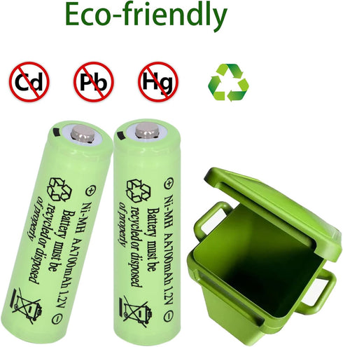 16 Packs Rechargeable AA Size Batteries 1.2V 700mAh Ni-MH Double A Solar Lights Battery for Outdoor String Lights, Pathway Lights...