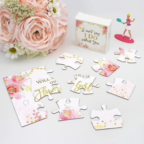 Lillian Rose Gift, Will You be Our Flower Girl Puzzle, One Size, Pink...