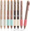 Gel Pens,8Pcs Black Ink Cute Pens 0.5mm,Retractable Aesthetic Ballpoint Fine Point Smooth Writing Pens for Bible Journaling Note Taking,Office Sch...