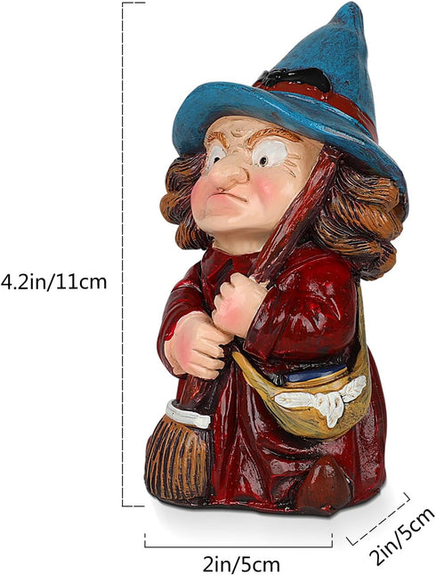Witch Garden Gnome Statues, Funny Witch Dwarf Outdoor Statue Collectible Figurines for Yard Decor Landscape Porch Decoration Outside Novelty Gift...