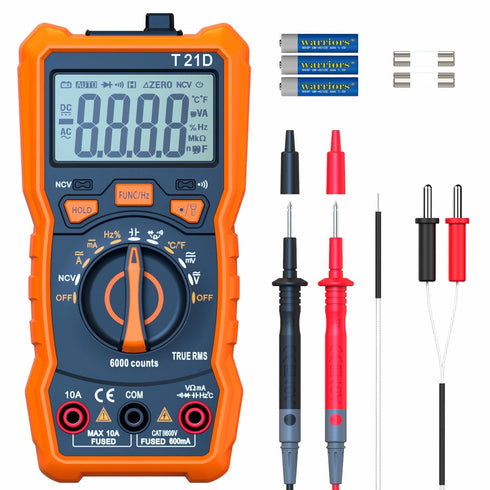 Auto-Ranging Digital Multimeter, TRMS 6000 Counts AC DC Voltmeter Ohm Volt Amp Meter, Electrical Multimeter Tester with NCV, Measure Capacitance C...