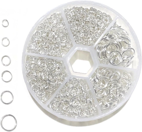 Silver Jump Rings for Jewelry Making 970Pcs Stainless Steel Jump Rings O Ring Mental Open Jump Rings Connectors Necklace Repair Kit, 4mm 5mm 6mm 7...