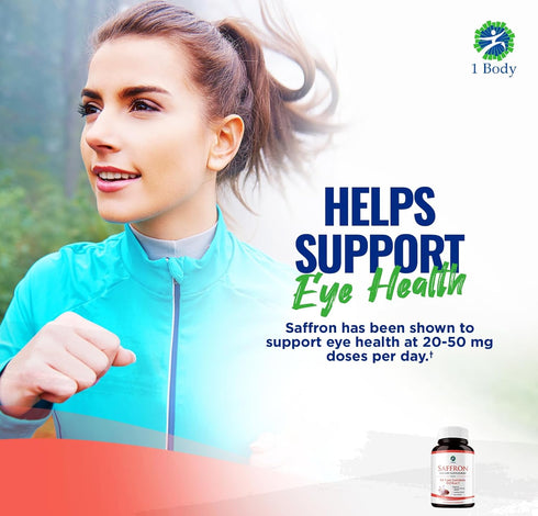 1 Body Saffron Extract 8825 – Antioxidant & Mood Support Saffron Supplement – 88.5 mg of Pure Safranal per Vegetarian Capsule...
