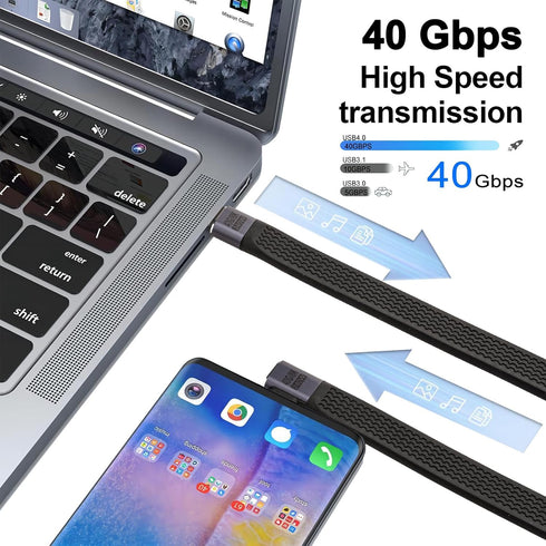 Short USB C Cable (5 inch),240W USB to USB C Cable 90 Degree, 40Gbps Data Transfer Support 8K@60Hz for iPhone 15 &MacBook & iPad Pro & Samsung...