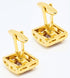 Brown Crystal Gold Cufflinks for Men Lady In Gift Case Classic Square Gemstone Men's Cufflinks Jewelry Set for Wedding Anniversary Business Party ...