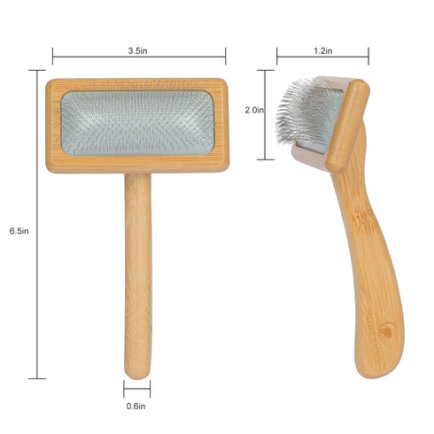 Muse&Iris Dog & Cat brush, Pet Slicker Brush with Bamboo Handle for Large Medium & Short Hair Elegant Grooming Comb for Removing Shedding, Tangles...