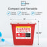 Sharps Container Large - Sharps Containers for Home Use and Labs - Portable Needle Disposal and Travel Size Biohazard Bin - 2 Gallon (Pack of 1)...