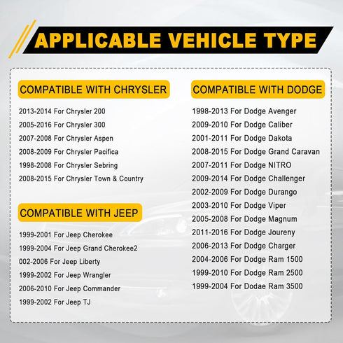 Engine Oil Pressure Sensor Sender Switch Compatible with Chrysler 200 Aspen Pacifica Jeep Grand Cherokee Dodge Magnum Avenger Ram 1500 2500 3500, ...