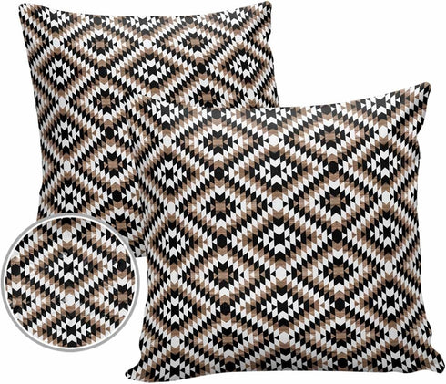 Brown Black Outdoor Pillow Cover 18x18 Inch Cushion Sham Case, Waterproof Decorative Square Throw Pillowcase for Outside Garden Patio Porch Couch ...