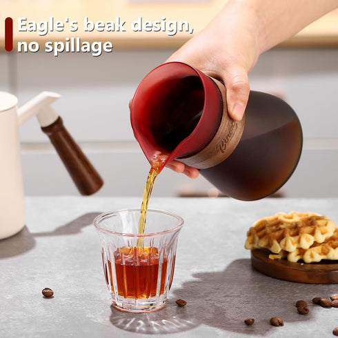 Bincoo Pour Over Coffee Maker Holds 4 Cups, 16.9oz Coffee Dripper Borosilicate Glass Coffee Carafe Brewer,Permanent Resuable Removable Coffee Serv...