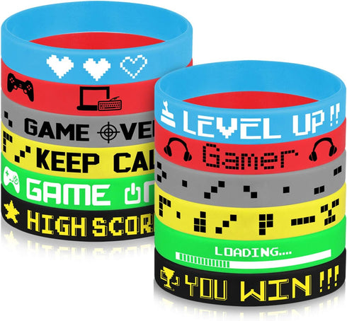 TUPARKA 36 Pcs Video Game Silicone Wristbands Game Party Supplies for Birthday Party Baby Shower Party Favors, 6 Styles...