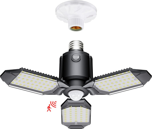 Motion Sensor Garage Light, 80W Motion Sensor Light Indoor,Deformable Garage Light Ceiling LED,8000LM Super Bright Motion Activated LED Shop Light...