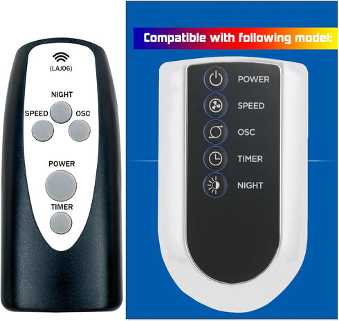 Replacement Remote Control for Lasko 2033666D 2033666C T42050 T36205 T42552 T42951 T42952 T42954 T42964 T48312 T48322 T48332 T48312 T48314 Oscilla...
