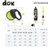DDOXX Retractable Dog Leash - Strong Reflective Nylon Strips with Break & Lock System - S (Black/Yellow Reflective)...
