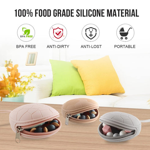 Smlpuame Pacifier Holder Case,BPA Free Portable Pacifier Storage Container,Silicone Baby Pacifier Cover Pouch for Diaper Bag Stroller,Travel Outdo...
