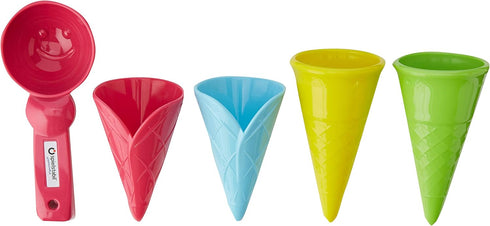 Spielstabil Ice Cream Duo: Toddler Beach Ice Cream Toy Sand Toys with 4 Cones & Scooper, Ideal Toddler Outdoor Toys from 18 months+ Made in German...