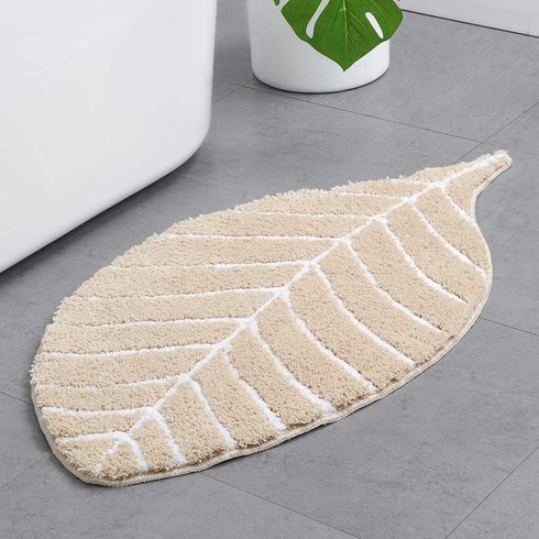 Cute Doormat for Kids - Microfiber Absorbent Bathroom Mats - Front Door Mat Carpet Floor Rug, Leaf Shape 19.7" x 37.4"...