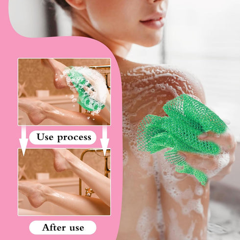 2 Pcs African Net Sponge, African Exfoliating Premium Bathing Sponge Wash Net, Long Nylon Back Washcloth Towel for All Skin Daily Back Body Scrub ...