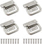 4 Pack Stainless Steel Wardrobe Handle, Foldable Boat Hatch Latch Cabinet Lifting Ring Pull Handle,Cabinet Pull Handle Accessories,Toolbox Door Ch...