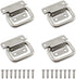 4 Pack Stainless Steel Wardrobe Handle, Foldable Boat Hatch Latch Cabinet Lifting Ring Pull Handle,Cabinet Pull Handle Accessories,Toolbox Door Ch...