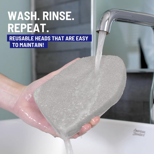 Replacement Scrubber Sponge Head Scrubber Refill for Extendable Tub Tile Shower Scrubber for Cleaning Non-Scratch (2X Scrubber Sponge Gray)...