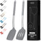 Home Hero Silicone Spatula Set with Ergonomic Handles - Stainless Steel High Heat Resistant Solid & Slotted Turner, BPA Free Non Stick Kitchen Ute...