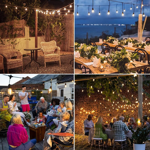S14 Replacement LED Light Bulbs E26 Base Vintage LED Edison Filament Bulbs 1W Equivalent to 10W Warm White 2200k Outdoor String Light Bulbs Clear ...