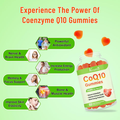 High Absorption CoQ10 Gummies 250mg, Plus Omega-3, Magnesium, Vitamin B12 for Cellular Energy, Brain & Antioxidant, 5X Better Absorption Coenzyme ...