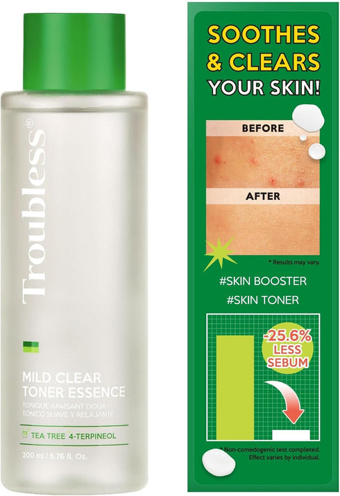 Mild Clear Toner Essence - Skin Moisturizing & Soothing Toner for Face, Tea Tree Facial Toner for All Skin Types | Hydrating Skin Toner, Daily Ski...