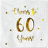 Cheers to 60 Years Cocktail Napkins | Happy 60th Birthday Decorations for Men and Women and Wedding Anniversary Party Decorations | 50-Pack 3-Ply ...