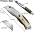 XW Heavy Duty Auto-loading Utility Knife,3-position Retractable Box Cutter with Total 5 Blades...