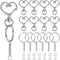 150Pcs Heart-Shaped Swivel Snap Hook Set,Metal Spring Snap Keychain Clip Keychain Hook Lobster Clasp Split Key Rings with Chain&Jump Rings Bulk fo...
