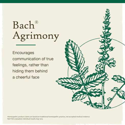 Bach Original Flower Remedies, Agrimony for Open Communication (Non-Alcohol Formula), Natural Homeopathic Flower Essence, Holistic Wellness and St...