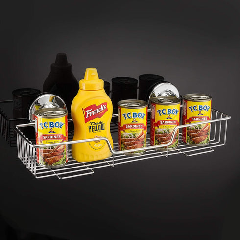 ARCCI Suction Shower Caddy, Shower Shelf Basket with Hooks, Wall Mounted Bathroom Organizer - 304 Stainless Steel Shower Rack for Shampoo, Conditi...
