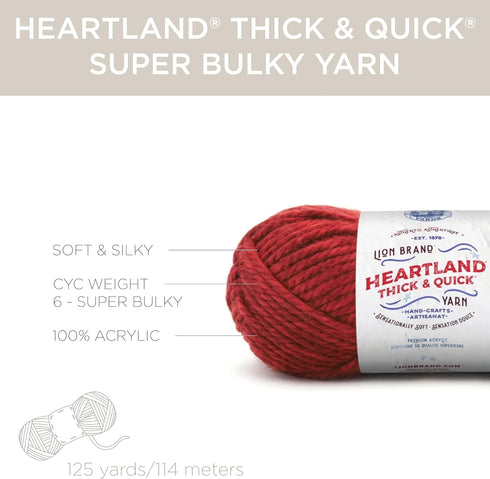 (1 Skein) Lion Brand Yarn Heartland Thick & Quick Bulky Yarn, Joshua Tree...