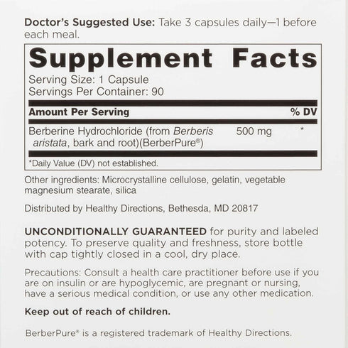 DOCTORS' PREFERRED Berberine Clinical Grade Supplement - Doctor Formulated | 1500 mg per Daily Serving | 30-Day Supply...