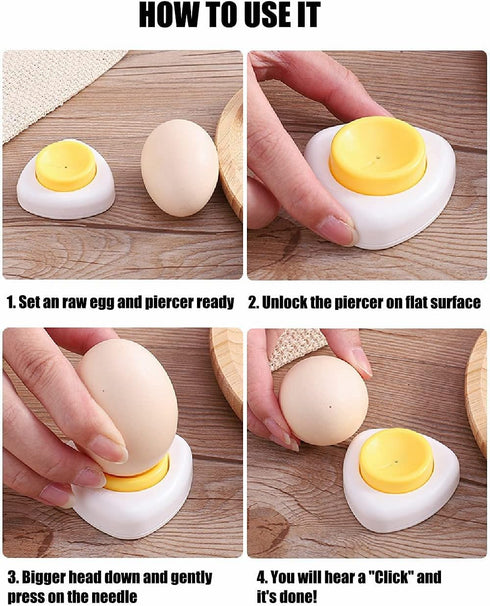 Jawbush Magnet Egg Piercer for Raw Eggs, with Magnetic Base and Safety Lock, Hard Boiled Egg Peeler, Egg Pricker to Get a Good Hard Boiled Egg...