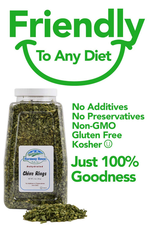 Harmony House Dried Chives, Chopped – Dehydrated Vegetables For Cooking, Camping, Emergency Supply and More (1.5 oz, Quart Jar)...