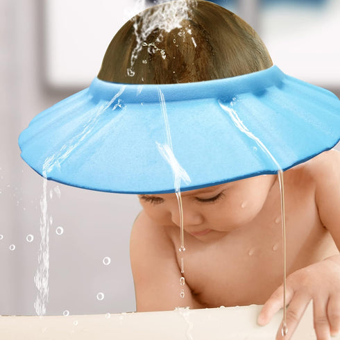 Baby Shower Cap Soft Adjustable Baby Bath Head Cap Visor for Washing Hair Shower Bathing Protection Bath Cap for Toddler, Baby, Kids, Children (Bl...