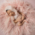 Newborn Photo Props Faux Fur Round 23.6 inch Soft Baby Boy Girl Photo Blanket Studio Photo Mat light pink...