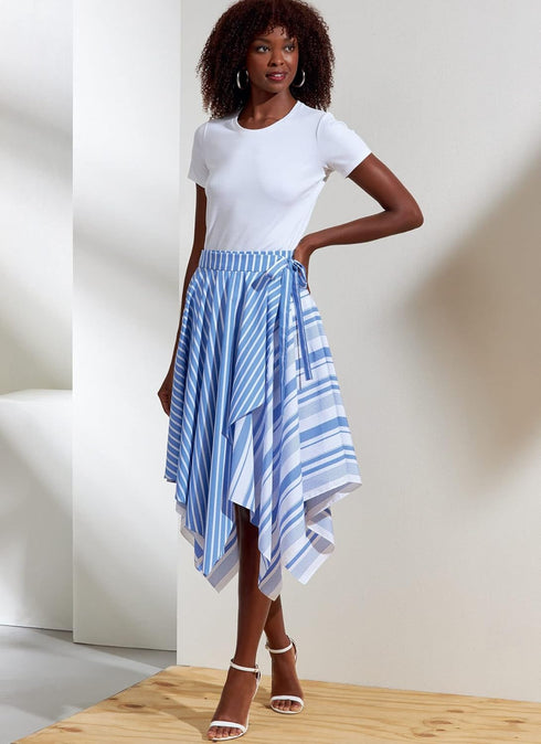 Vogue Misses' Loose-Fitting Asymmetric Skirt Sewing Pattern Kit, Code V1872, Sizes 16-18-20-22-24, Multicolor...
