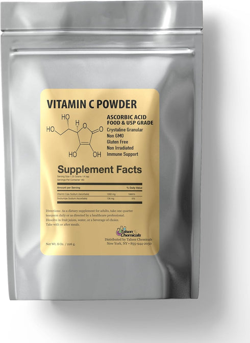 Pure Vitamin C Powder Organic (8 Oz / 226 g) Ascorbic Acid Powder Powerful Antioxidant for Skin DIY Skin Care...