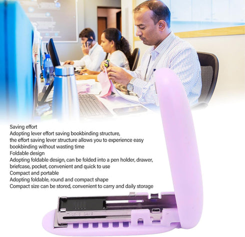 Portable Stapler, Effort Saving 15 Sheet Capacity Desktop Stapler Compact and Portable Office Stapler with Foldable Design for School Office Class...
