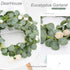 DearHouse 2pc Artificial Eucalyptus Garland Faux Silk Eucalyptus Leaves Vines Handmade Garland Greenery Wedding Backdrop Arch Table Decor, 6.1ft/p...