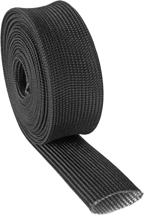 Fiberglass Heat Wrap Wire Shield Sleeve- 1" IDX 10' Adjustable Black Exhaust Heat Shield Spark Plug Wire For Car&Auto Wire Loom Brake Line Cable...
