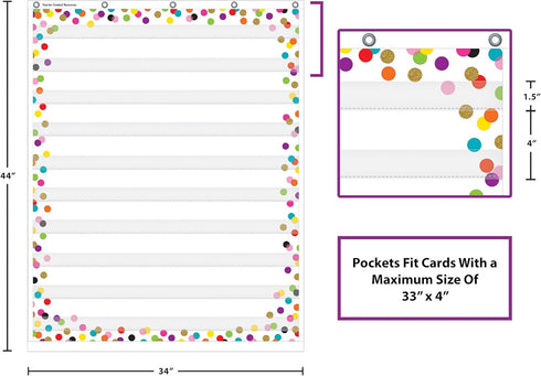 Teacher Created Resources Confetti 10 Pocket Chart (34" x 44"), TCR20328...
