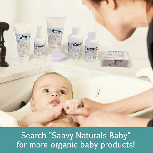 Saavy Naturals Organic Chamomile Baby Shampoo and Body Wash Set, Calendula and Vitamine E, Gentle Head to Toe Skin Care for Infant Bath Time, 8oz ...