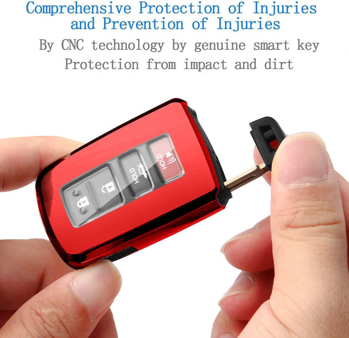 Tukellen for Toyota Key Fob Cover,Special Soft TPU Key Case Protector Shell Compatible with Tundra Tacoma Sequoia 4Runner Highlander RAV4 Camry Co...